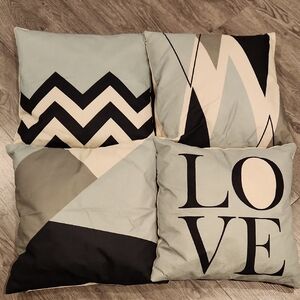 Geometric Love Throw Pillow Covers (Inserts Not Included)